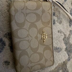 Coach Tan Signature Wristlet